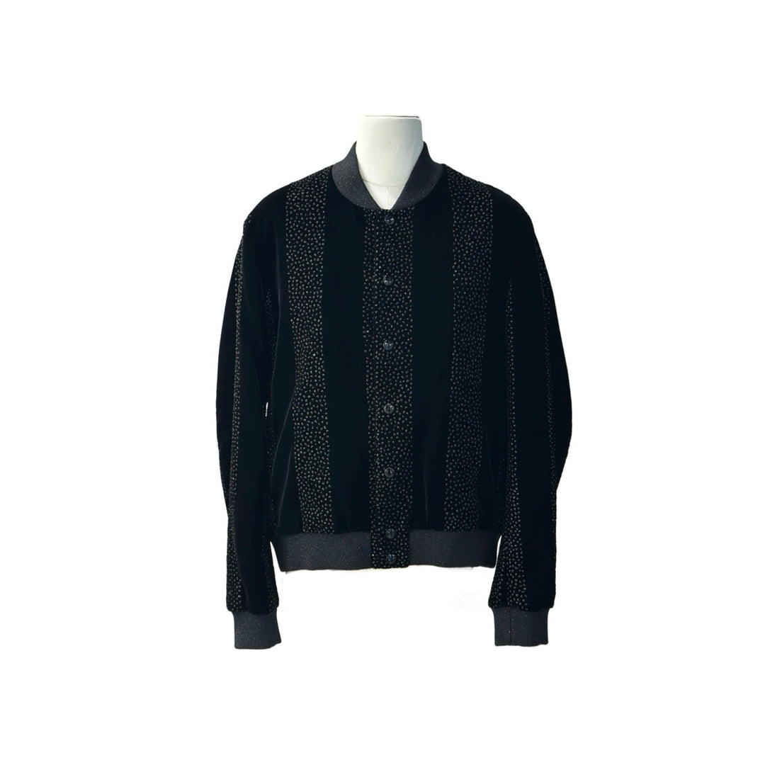 YSL Velvet Logo Sparkle Black Jacket #40