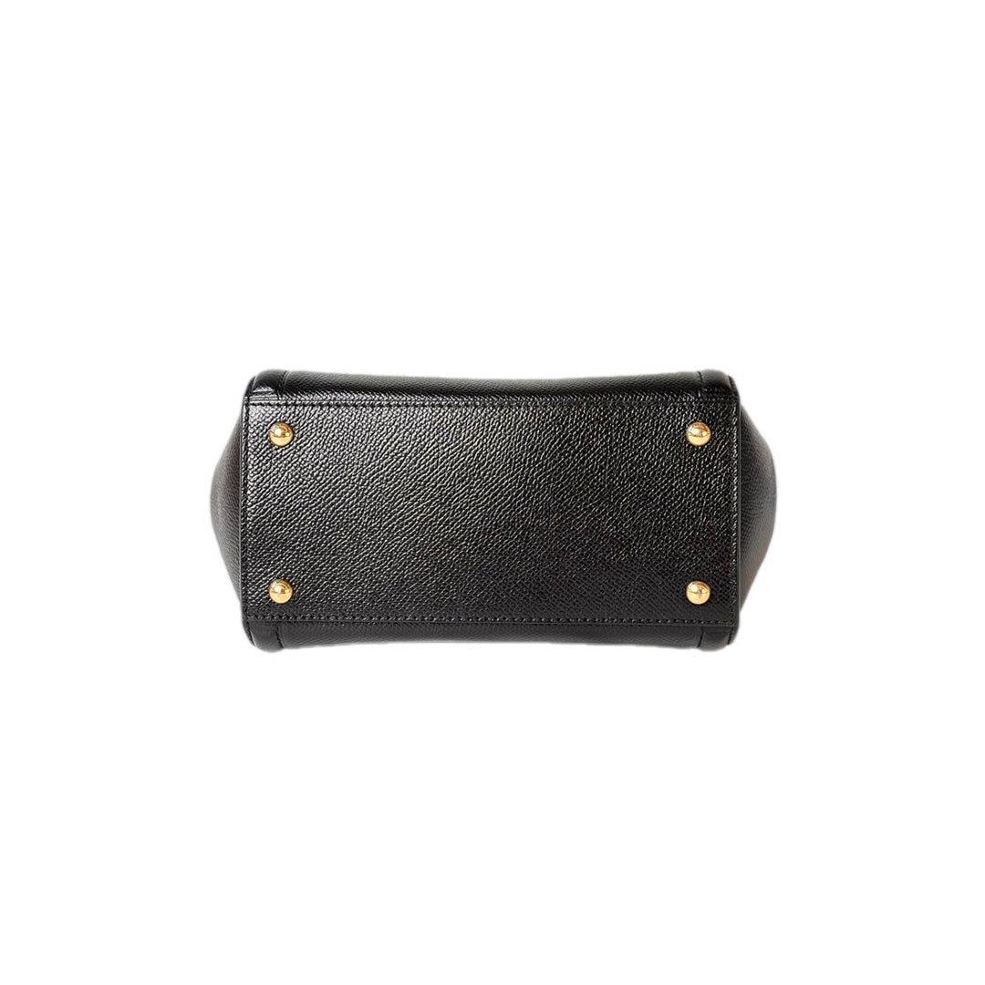 Ferragamo Black Leather Handle Bag