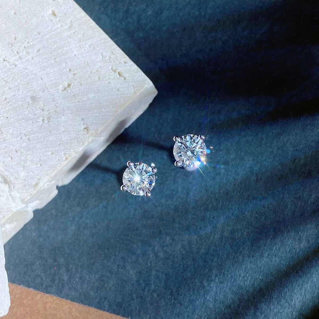 White Diamond Earrings 0.3+0.3ct 18K GIA