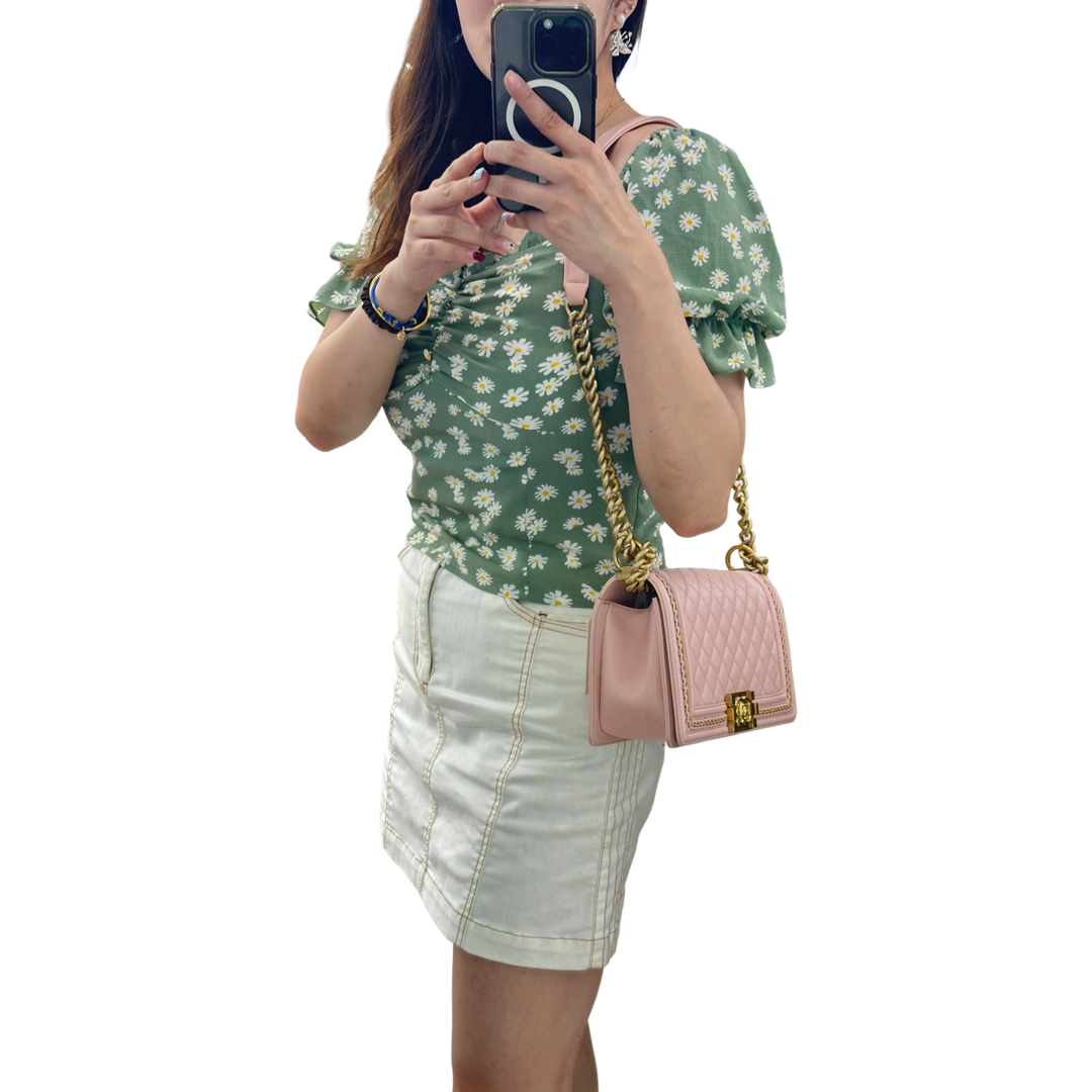 Chanel Leboy Medium Light Pink/Gold Lambskin Bag