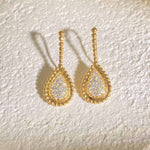 White Diamond Drop Hoop Earrings D0.52ct. 18K - Jiaxyk