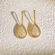 White Diamond Drop Hoop Earrings D0.52ct. 18K - Jiaxyk