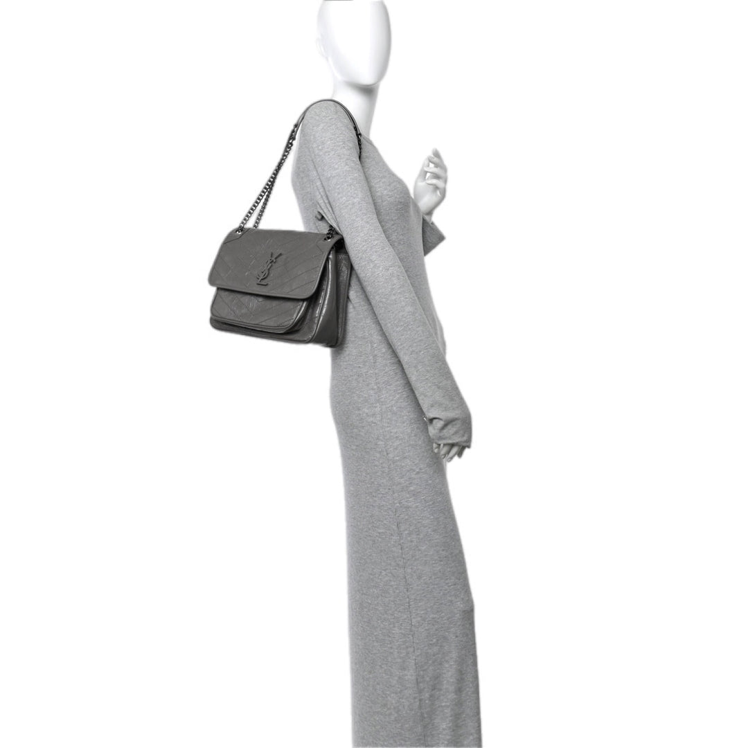 YSL Niki Medium Grey Bag