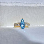 Aquamarine Ring D1.83ct d0.48ct. 18K, Exceptional Santa Maria - Jiaxyk