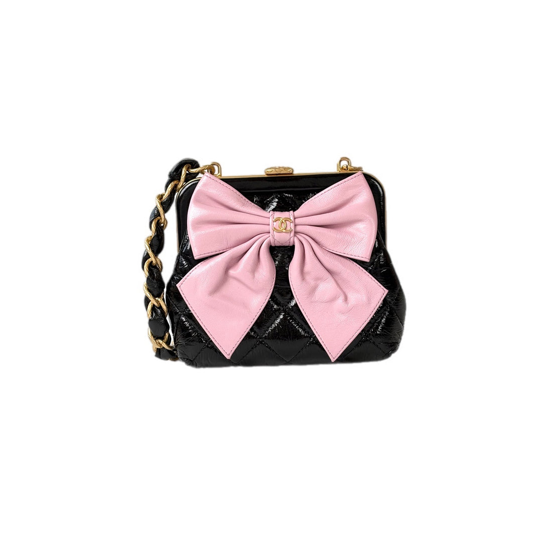 Chanel 24A Mini Clutch with Pink Bow Chain Bag