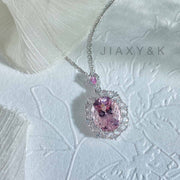 Morganite Diamond Necklace D4.54ct d0.45ct. 18K - Jiaxyk