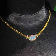 Australia Black Opal Necklace D2.35ct d0.25ct,18K - Jiaxyk
