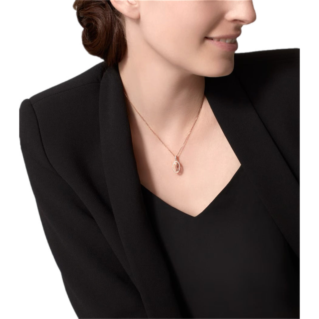 Cartier Double C 18k Gold Diamond Neckalce