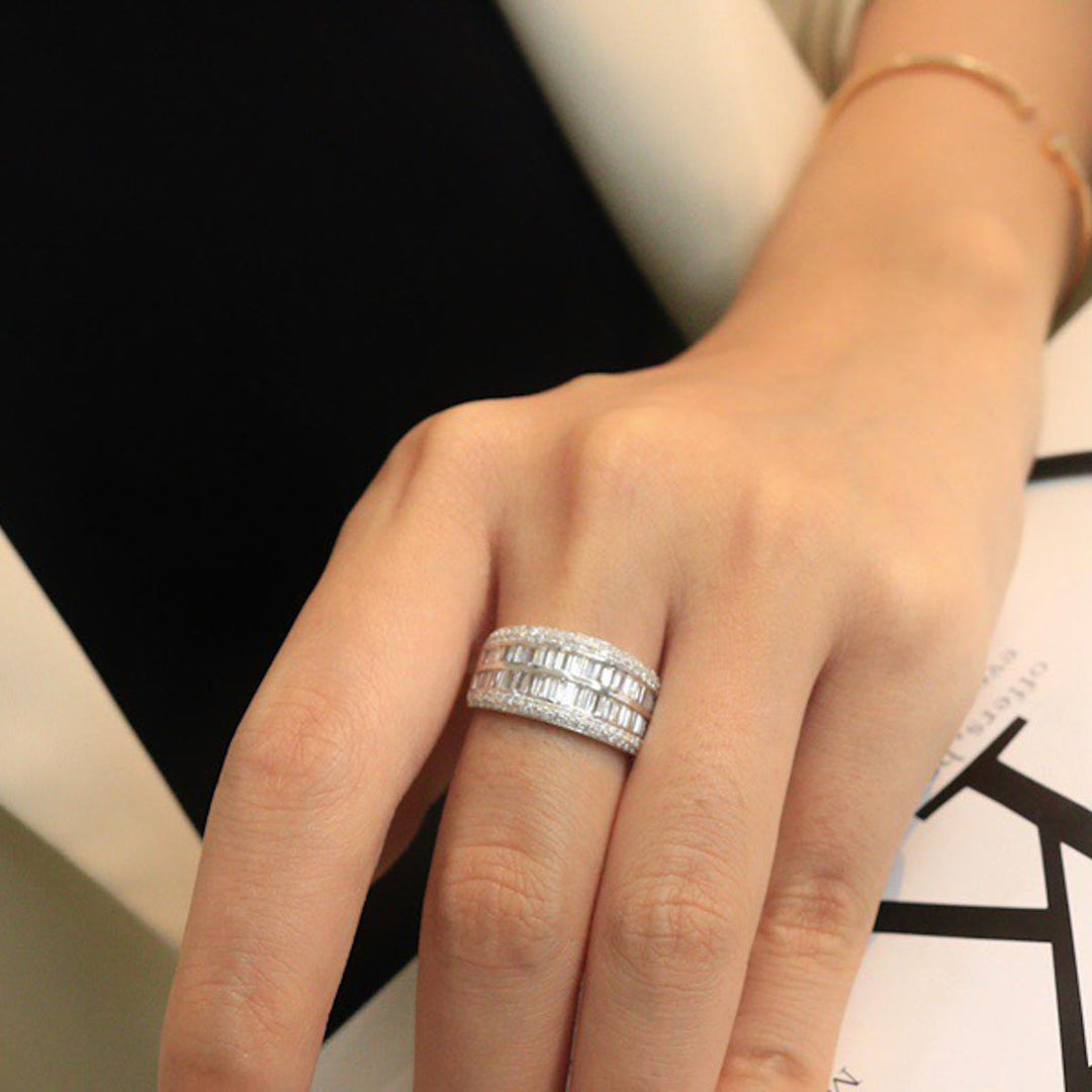 Natural White Diamond Wide Version Eternity Ring D0.85ct, 18K F-G