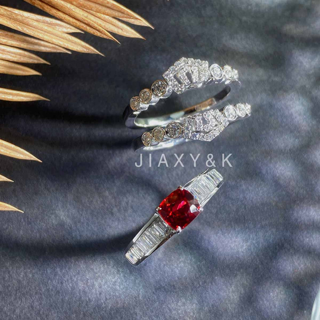 Jedi Spinel Diamond Ring D1.0ct d0.88ct. 18K