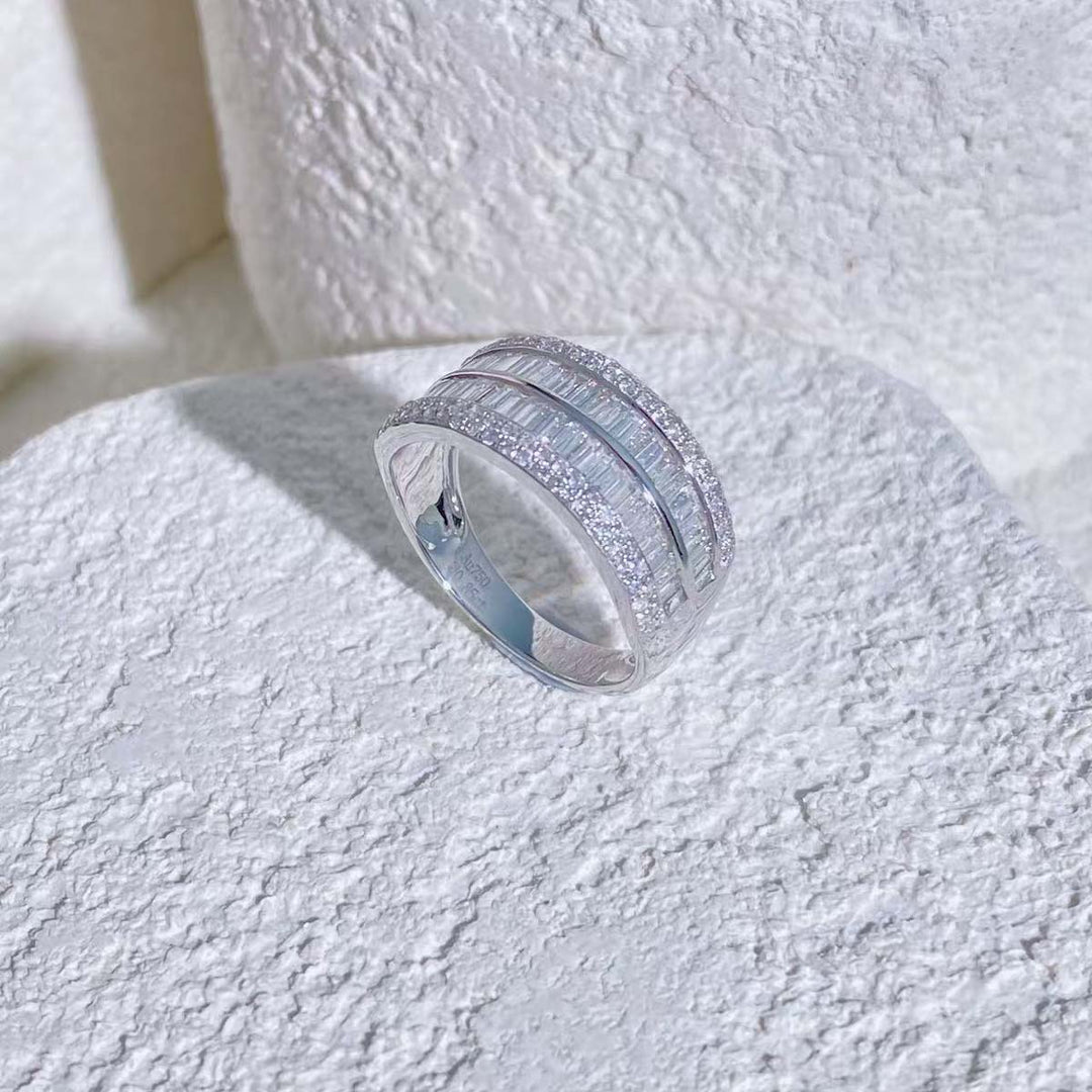 Natural White Diamond Wide Version Eternity Ring D0.85ct, 18K F-G