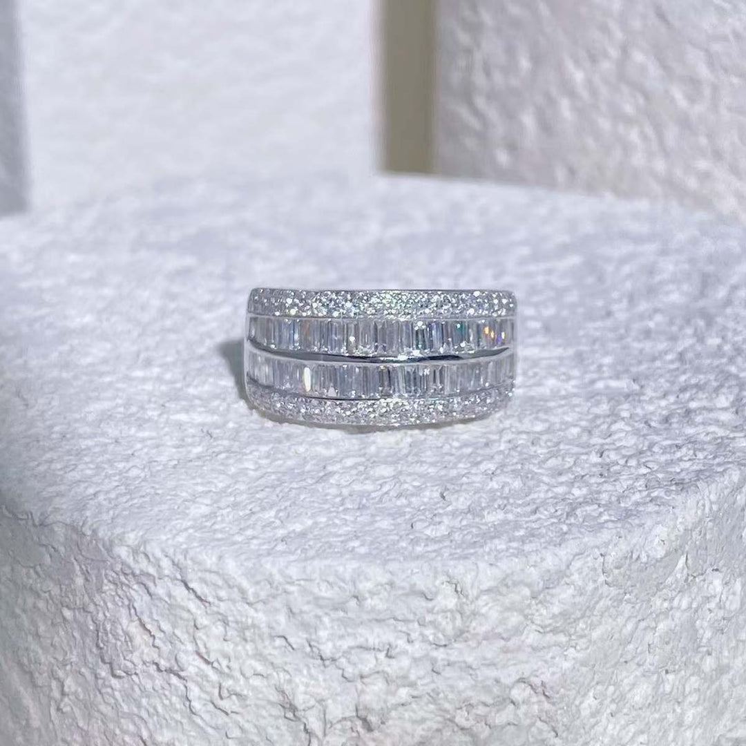 Natural White Diamond Wide Version Eternity Ring D0.85ct, 18K F-G