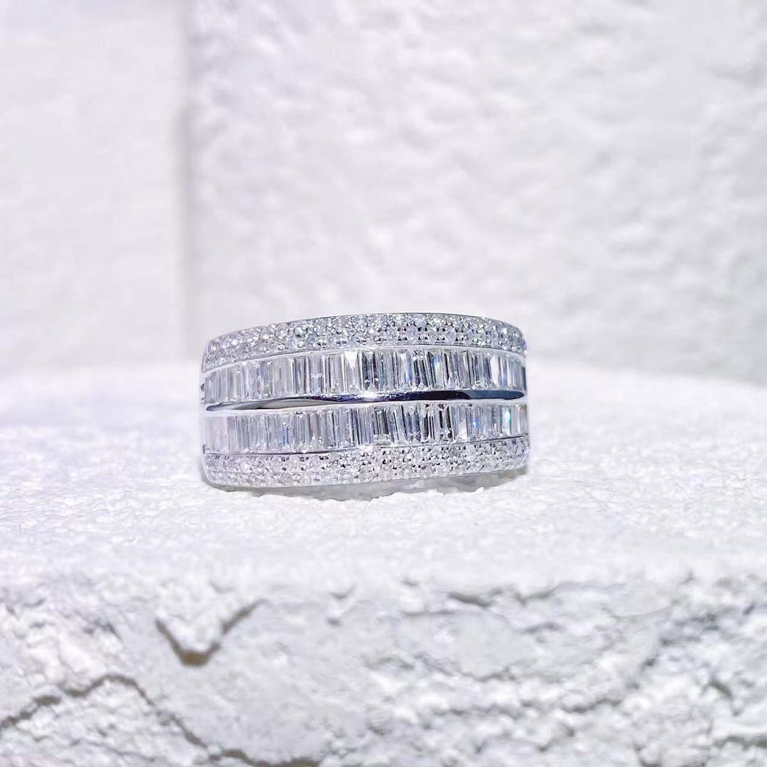 Natural White Diamond Wide Version Eternity Ring D0.85ct, 18K F-G