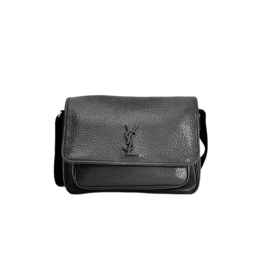 YSL Black Niki Leather Messenger Bag