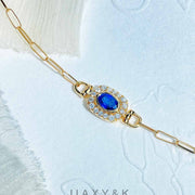 Natural Sapphire Diamond Bracelet D0.72ct d0.20ct. 18K Gold
