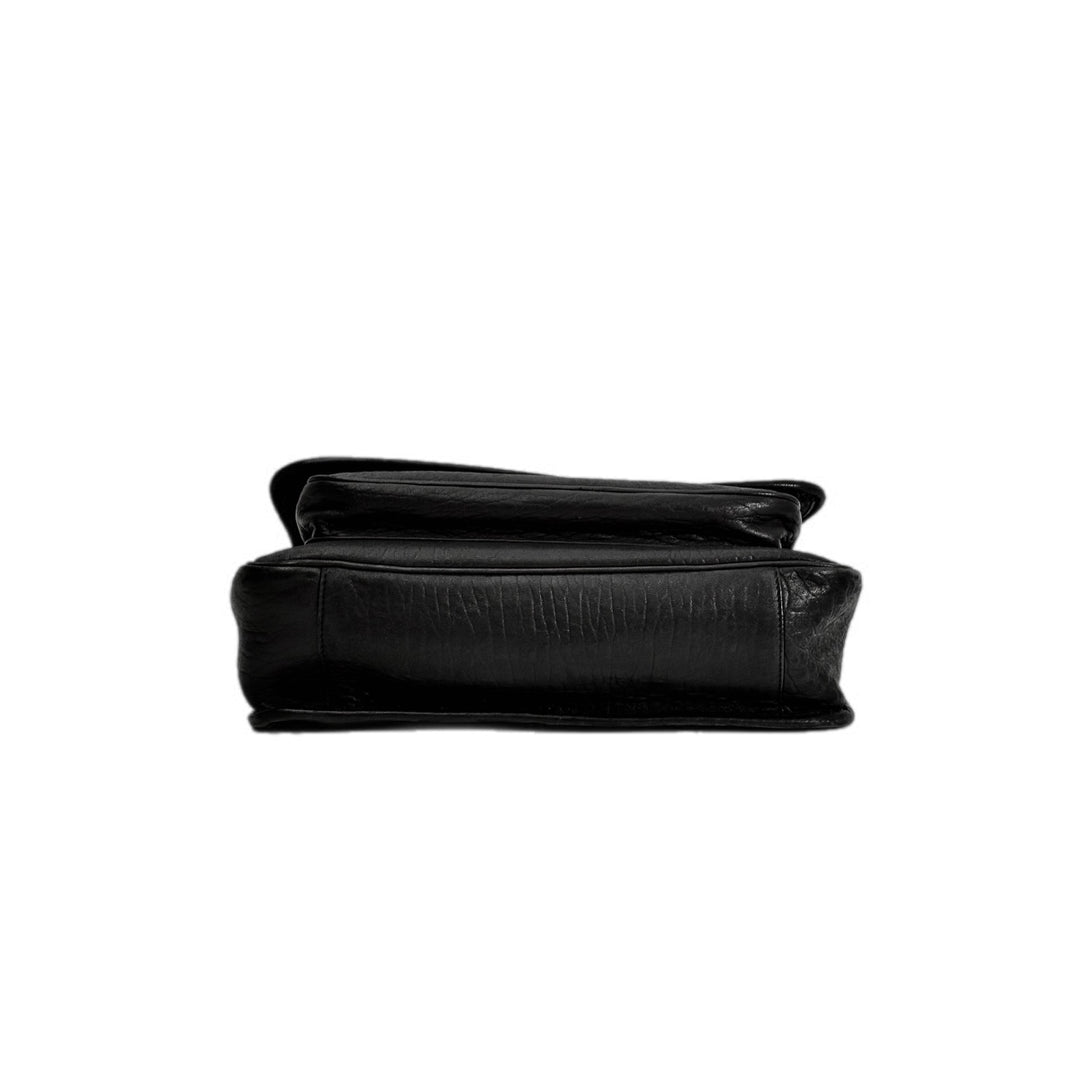 YSL Black Niki Leather Messenger Bag