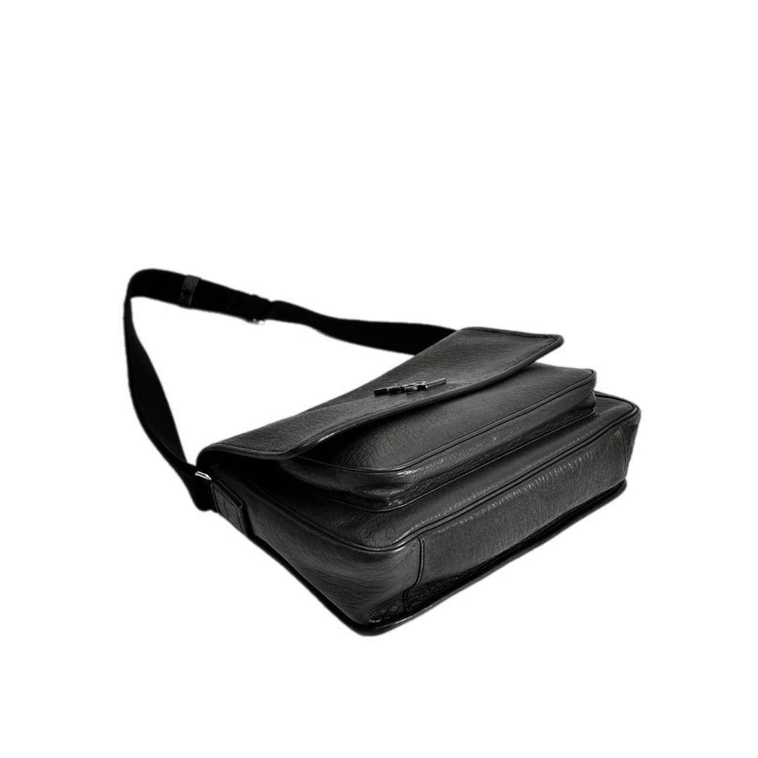 YSL Black Niki Leather Messenger Bag