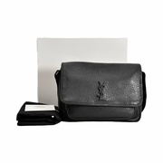 YSL Black Niki Leather Messenger Bag