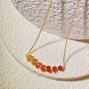 Natural Multi colored Sapphires Diamond Necklace D2.12ct d0.12ct. 18K Gold