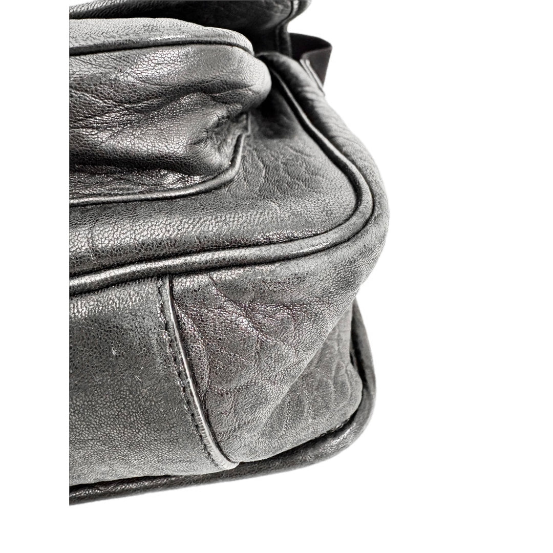 YSL Black Niki Leather Messenger Bag