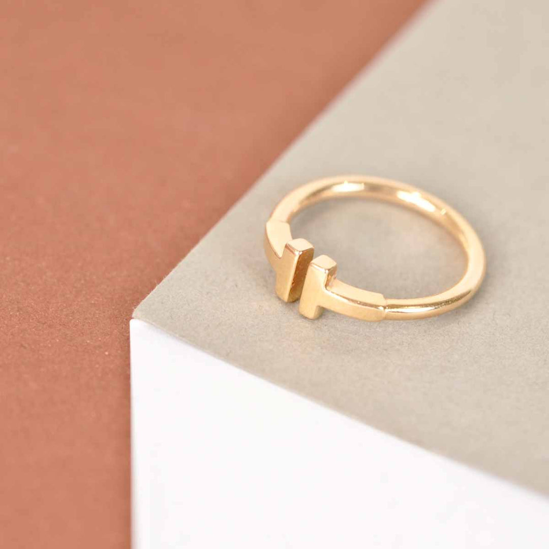 Tiffany 18k Gold Jewelry  Ring T Wire Rose Gold 52