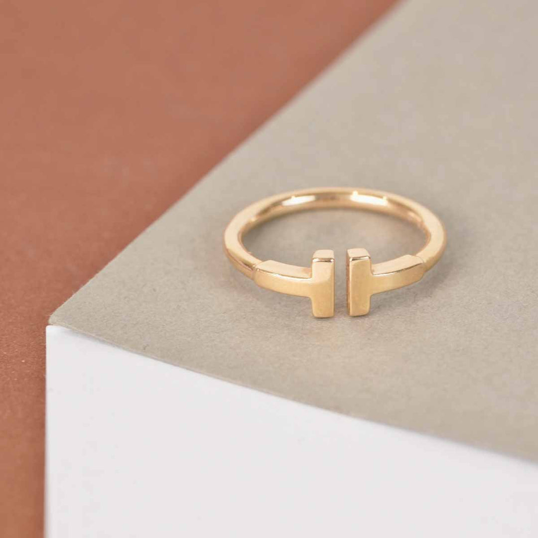 Tiffany 18k Gold Jewelry  Ring T Wire Rose Gold 52