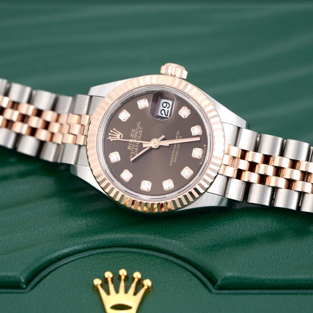 Rolex Datejust 28mm Rose Gold Steel Auto Watch