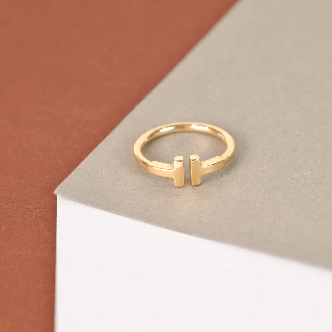 Tiffany 18k Gold Jewelry  Ring T Wire Rose Gold 52