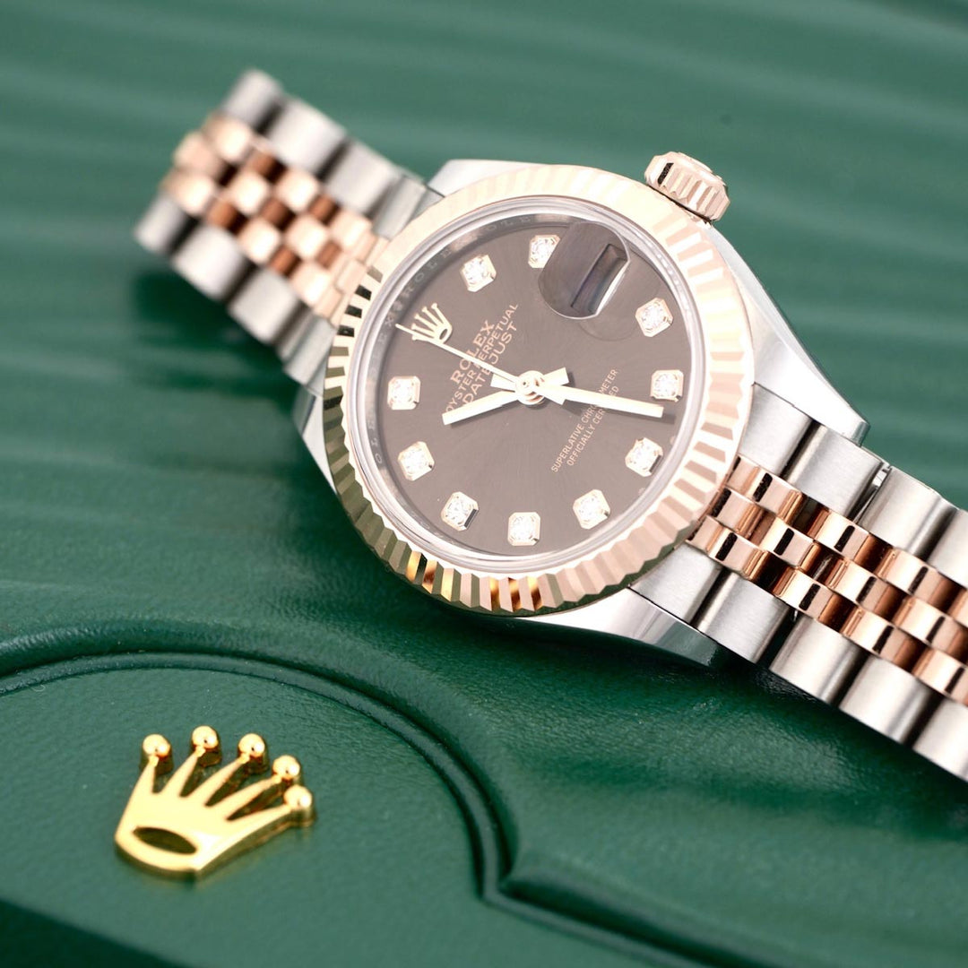 Rolex Datejust 28mm Rose Gold Steel Auto Watch