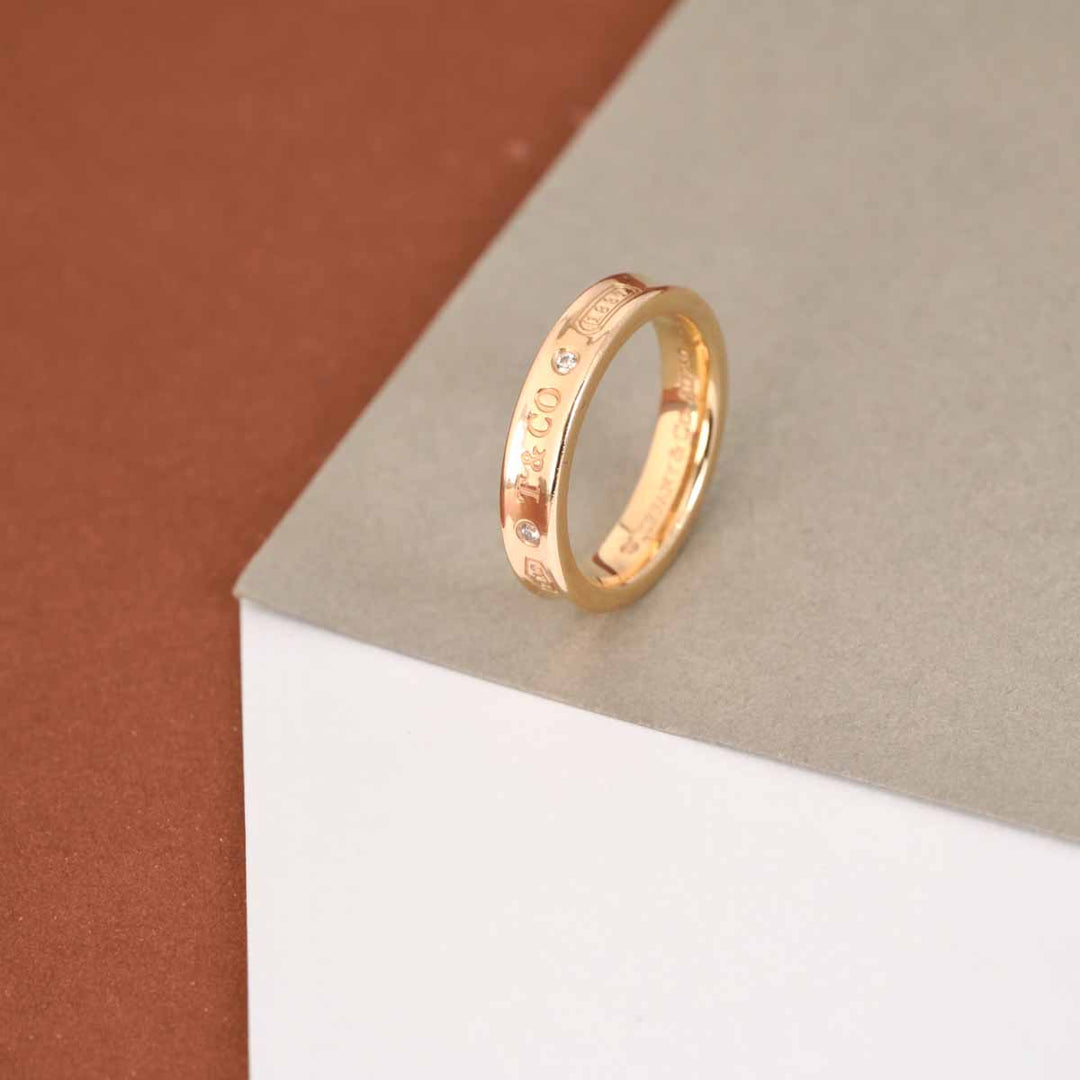 Tiffany 1837 Diamond Ring 18k Rose Gold #6