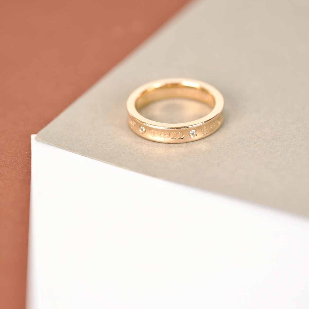Tiffany 1837 Diamond Ring 18k Rose Gold #6