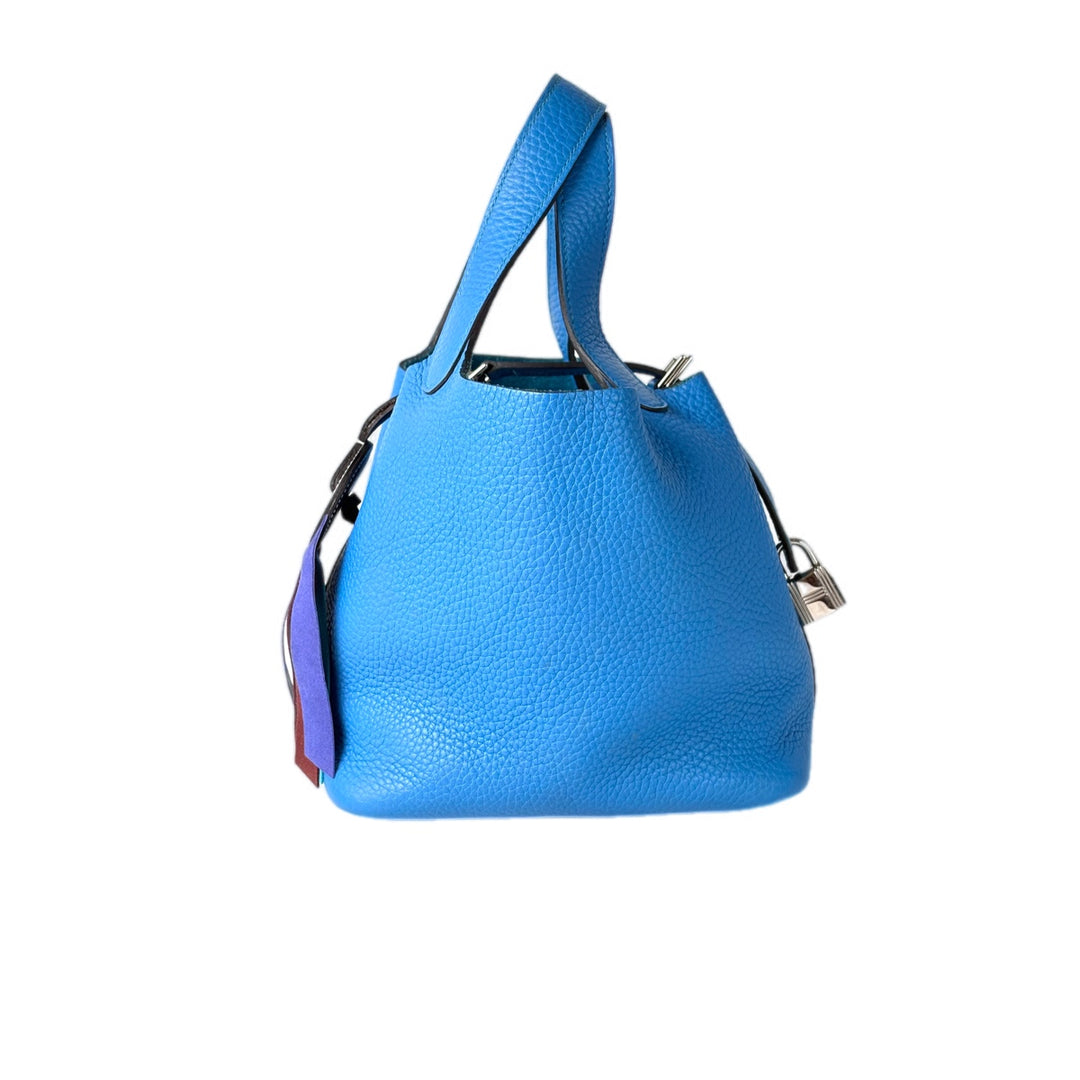 Hermes Picotin 18 Blue TC Bag