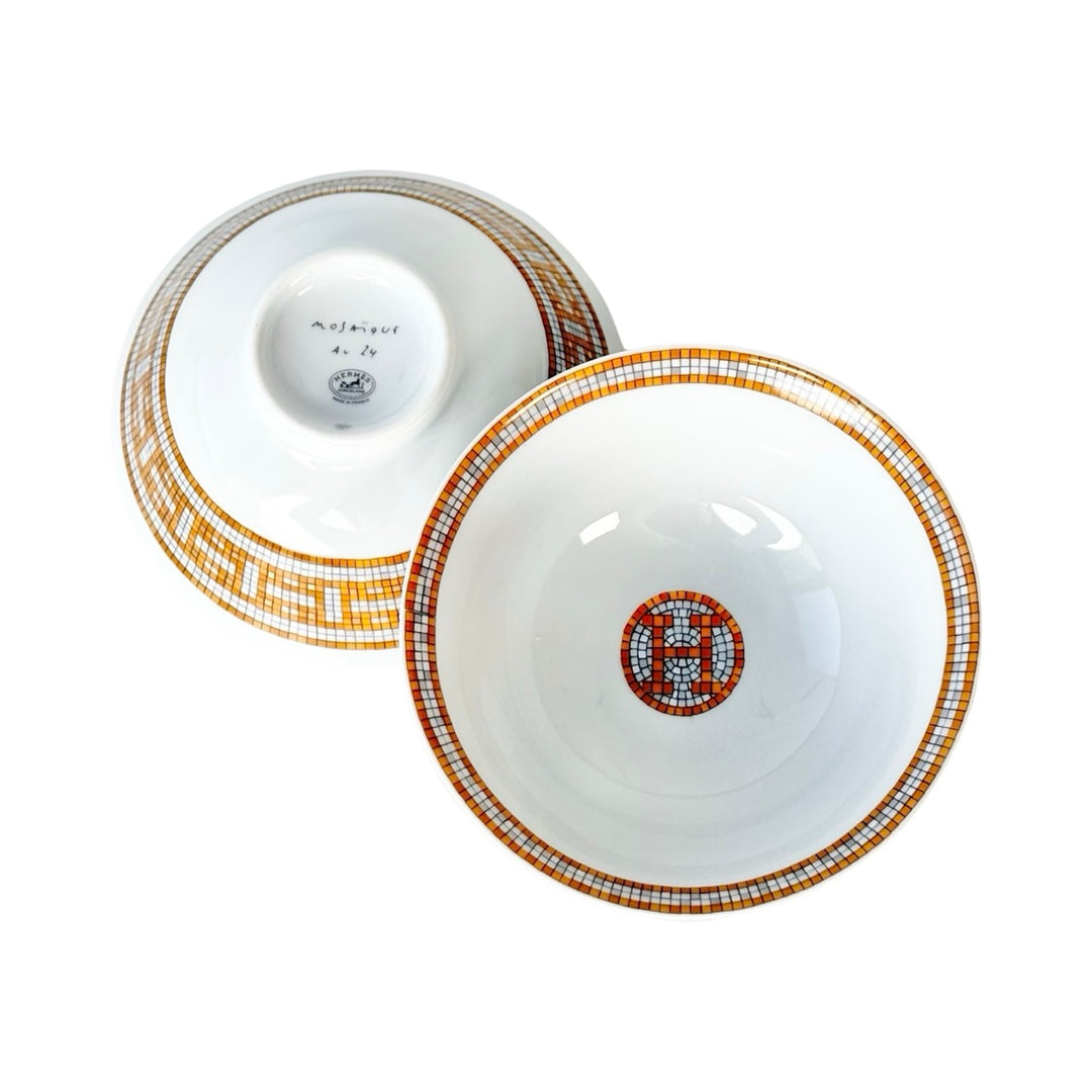 Hermes Mosaique Gold Soup Bowl set2