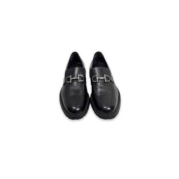 Salvatore Ferragamo Fiorello Black Leather Loafers 7.5 - Jiaxyk