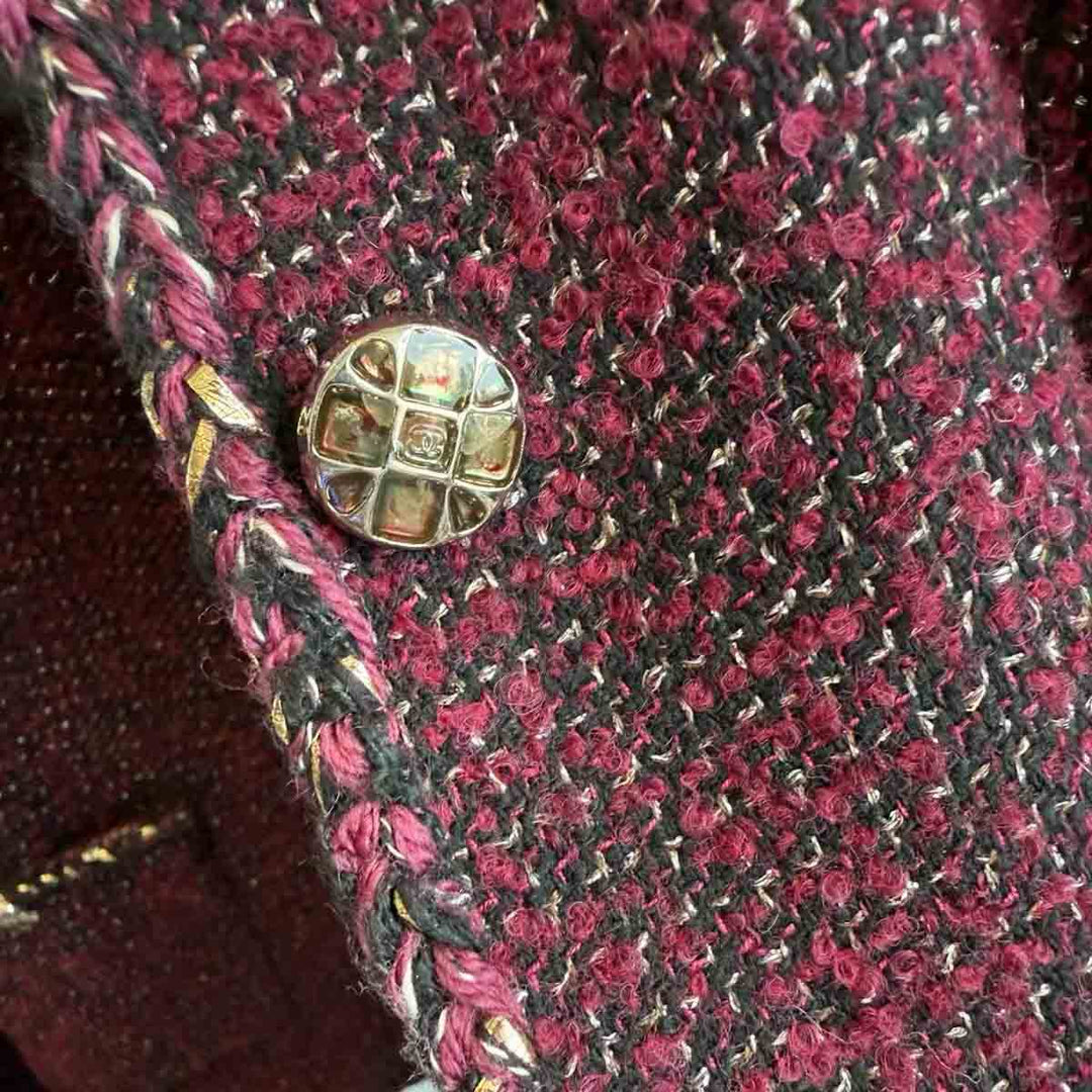 Chanel 22A Red Tweed Jacket #34