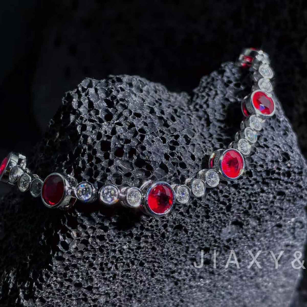 Natural Ruby Diamond Bracelet D6.04CT,d 2.02CT,Pigeon Blood, 18K Gold