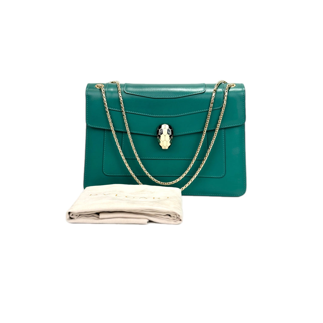 Bvlgari Med Green Serpenti Chain Bag