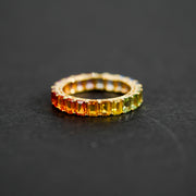 Natural Multi Sapphire Ring With One Ruby D5.93ct 18K