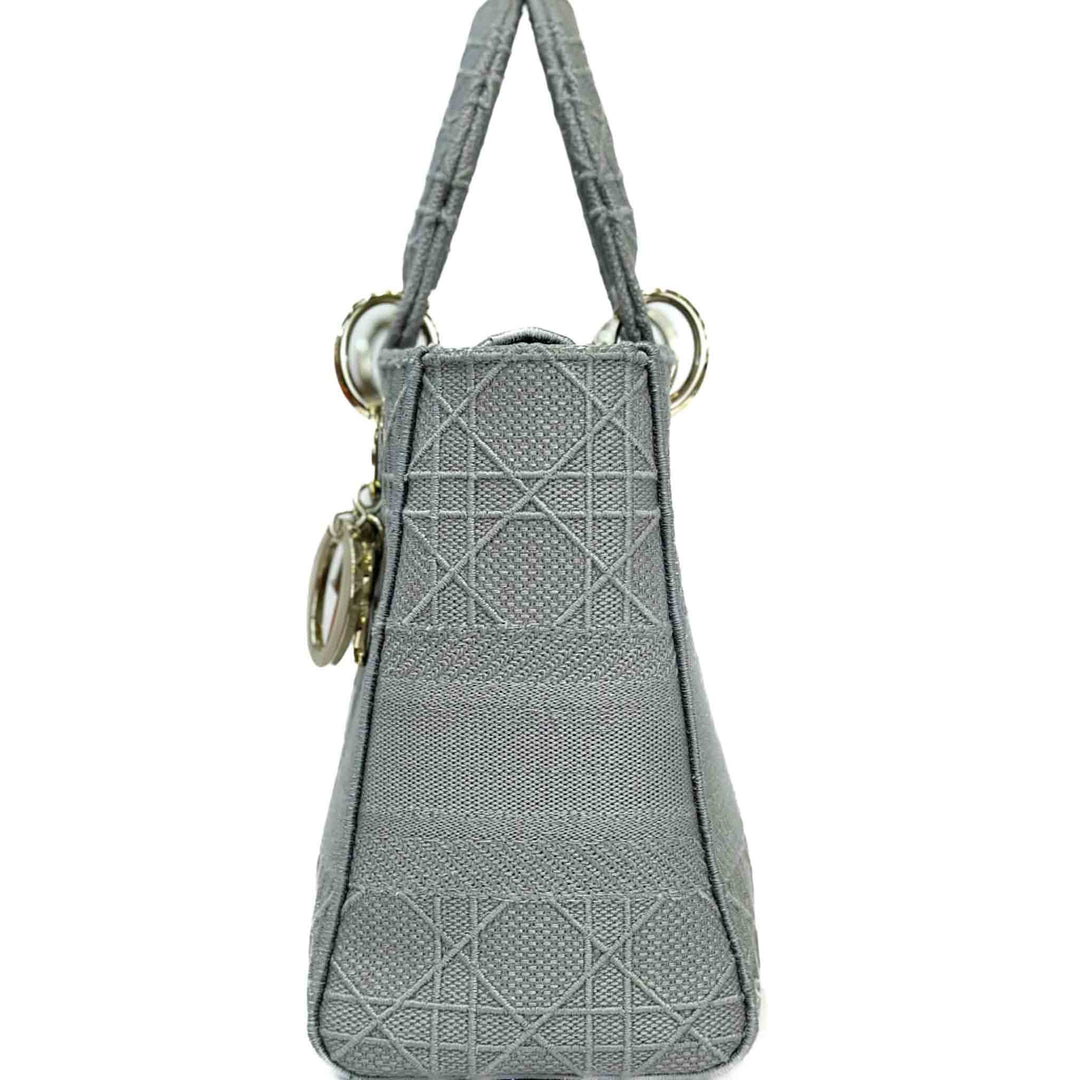 Dior Medium Grey Lady D-Lite Bag