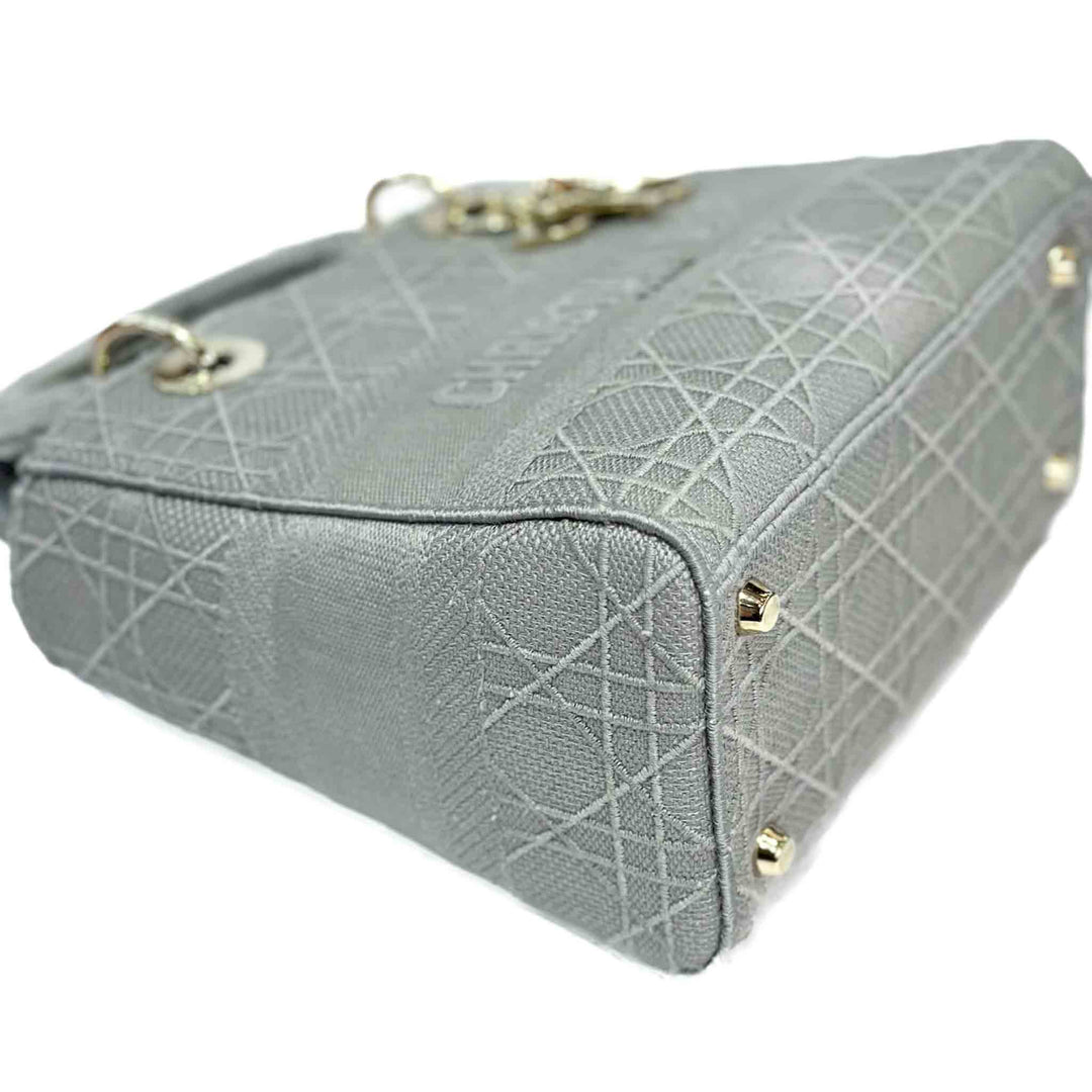 Dior Medium Grey Lady D-Lite Bag