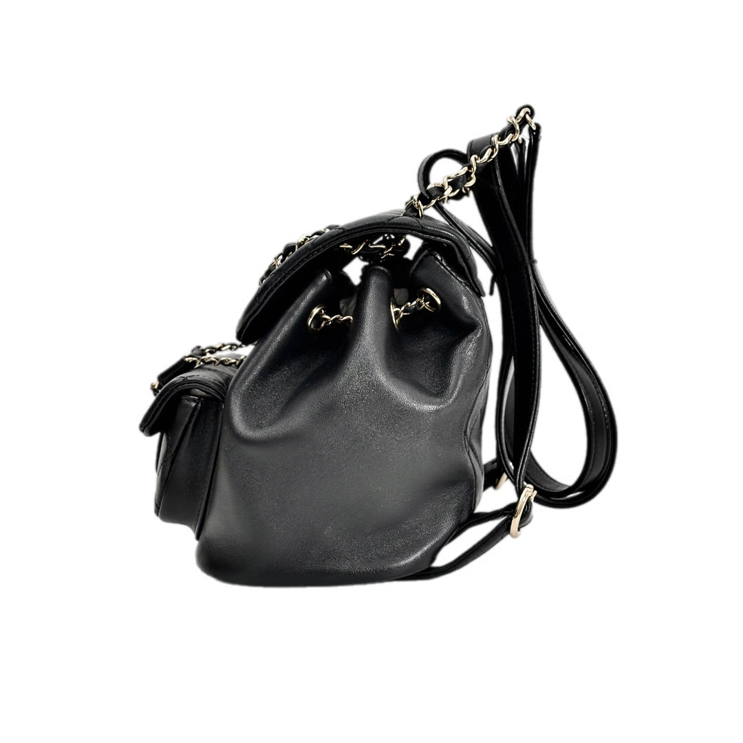 Chanel Backpack Mini Black Duma Bag