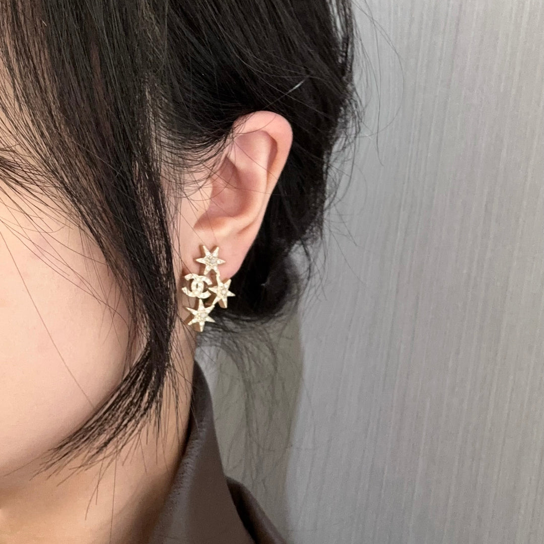 Chanel Star CC Logo Stud Earring