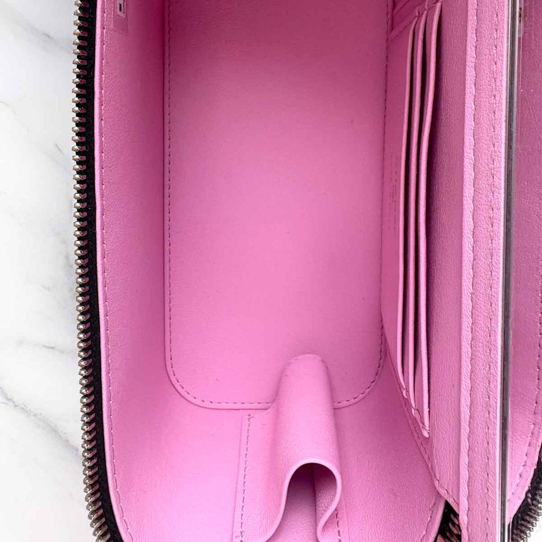 Chanel Vanity Box Bag Black Lambskin With Pink