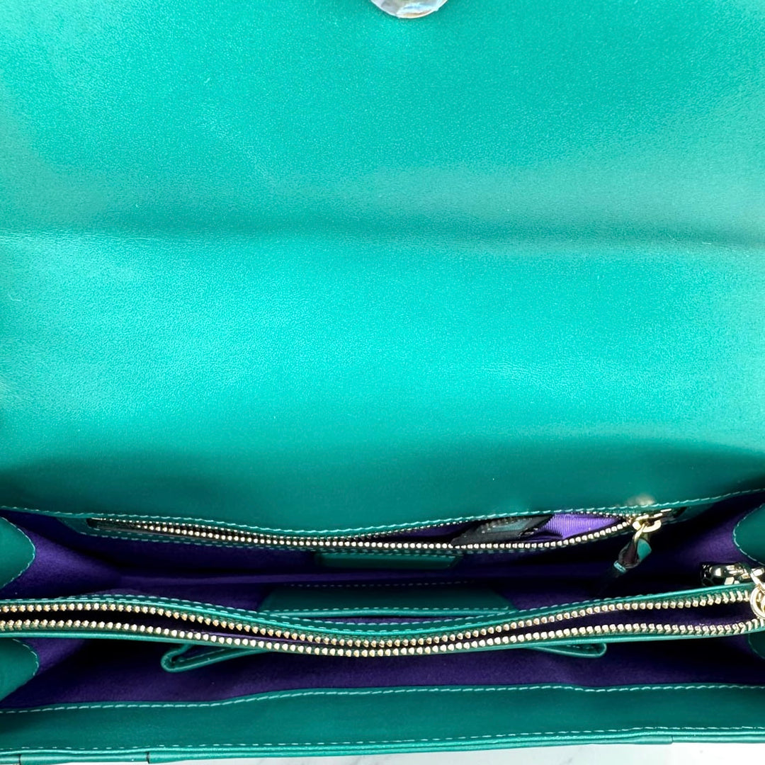 Bvlgari Med Green Serpenti Chain Bag