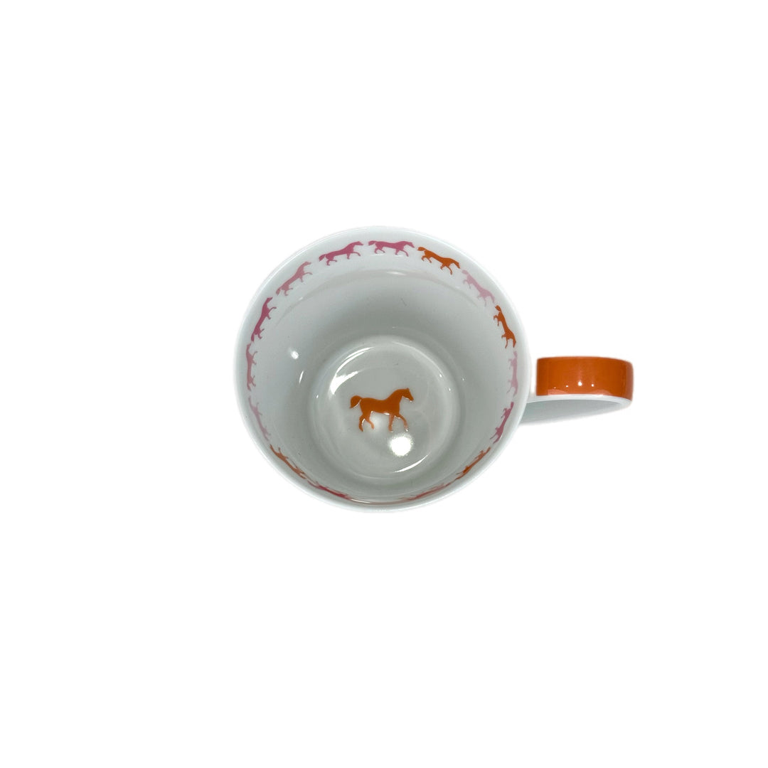 Hermes Pink/Orange Horse Mug