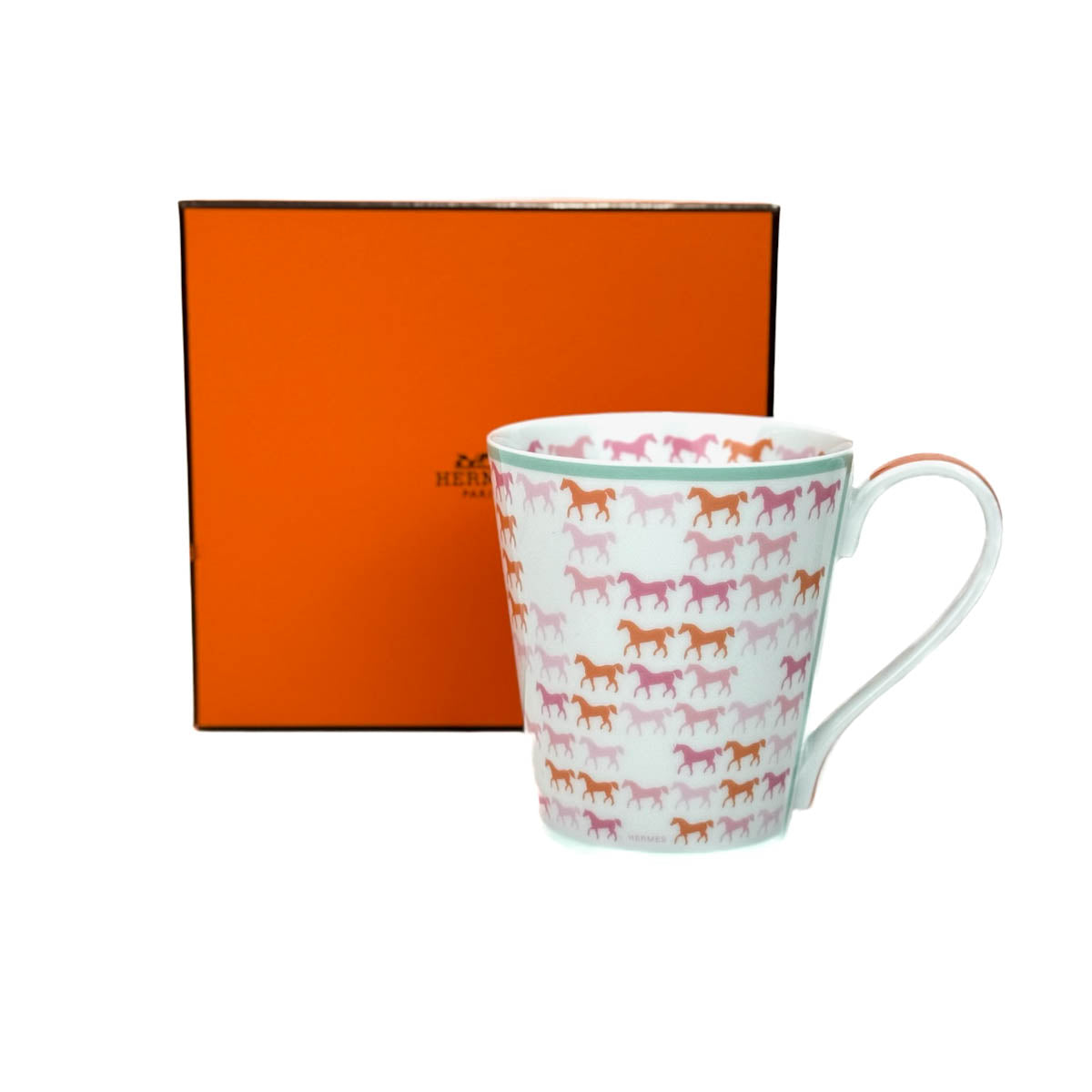 Hermes Pink/Orange Horse Mug