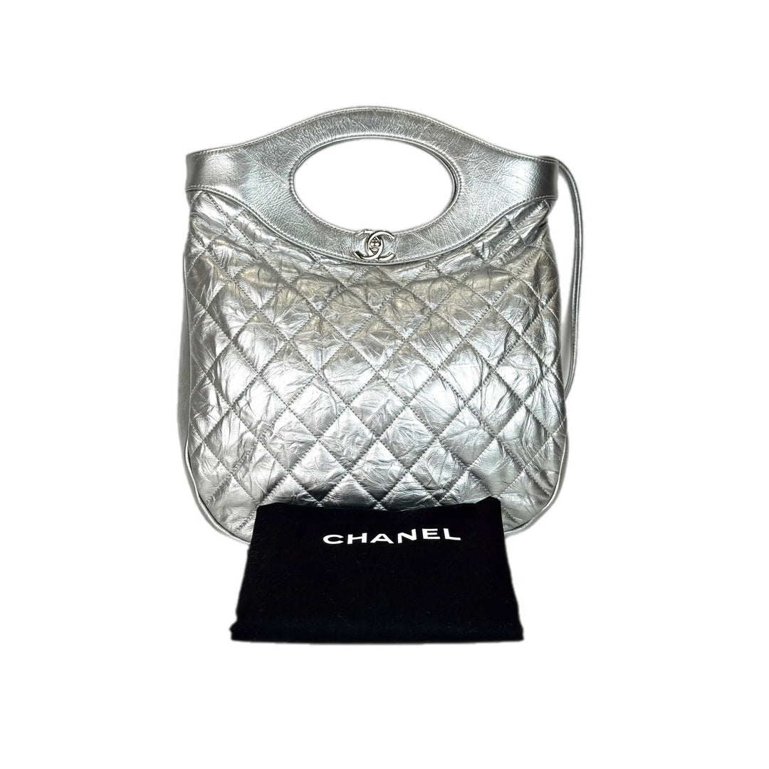 Chanel 31 Small Bag Calfskin Metallic Silver
