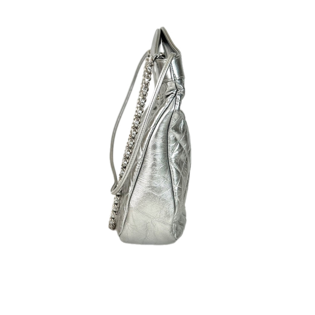 Chanel 31 Small Bag Calfskin Metallic Silver
