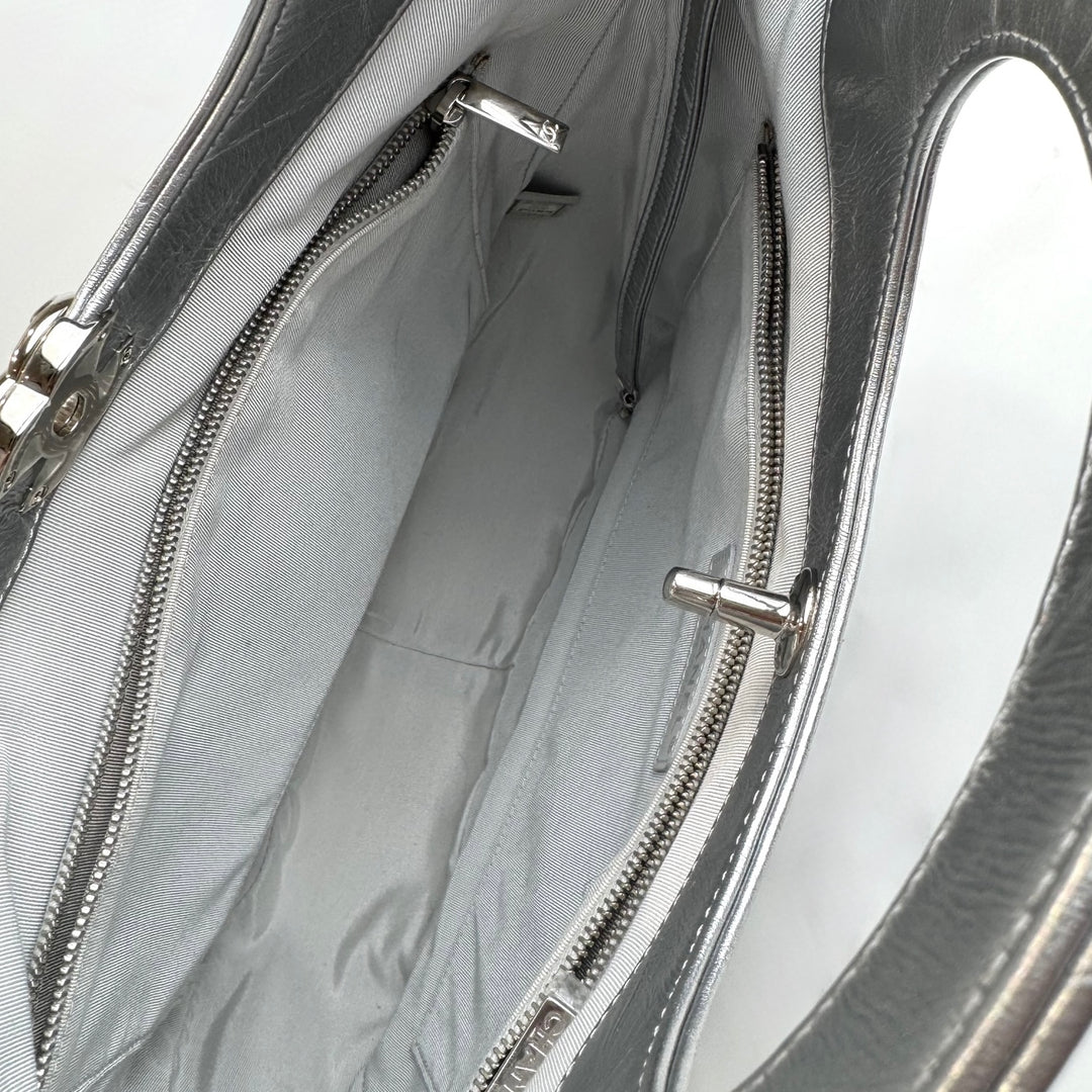 Chanel 31 Small Bag Calfskin Metallic Silver