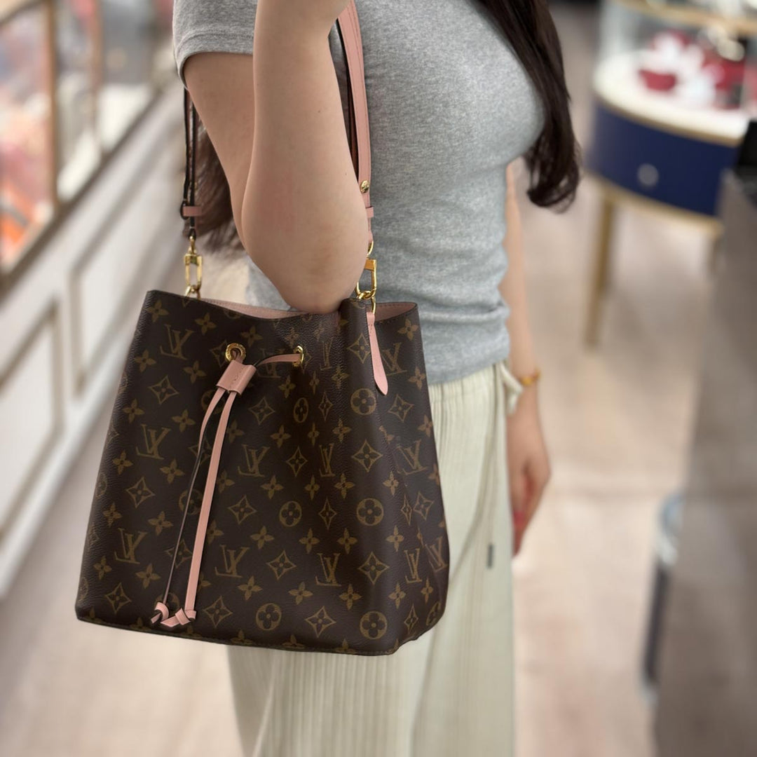 Louis Vuitton Neonoe Mm 26cm Monogram Pink